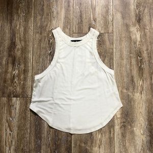 Lulu's Ivory Ribbed Crop Top